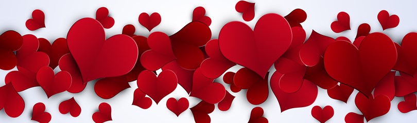 Colorful valentines day heart decorations