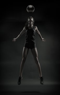 Woman playing soccer