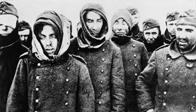 Tired soldiers at the battle of stalingrad